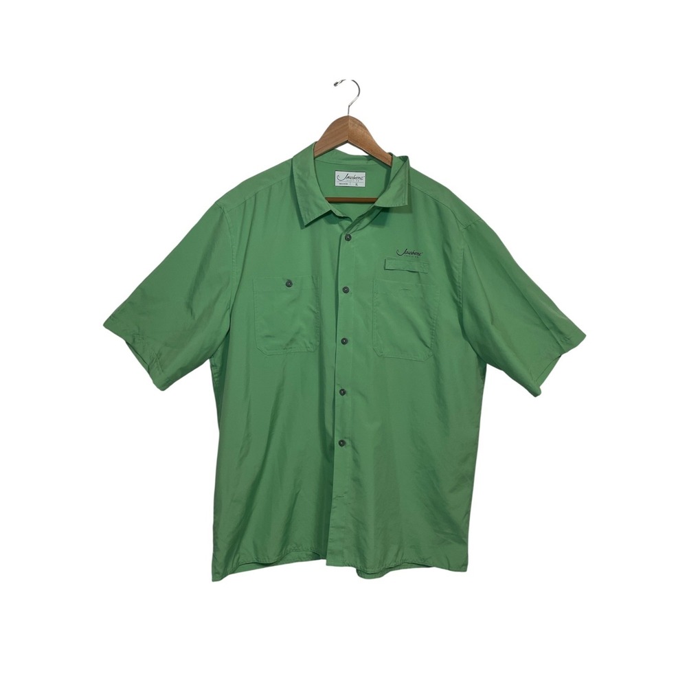 Jawbone Tackle Co. Shirt Adult XL Green Fishing Button Up Short Sleeve Men